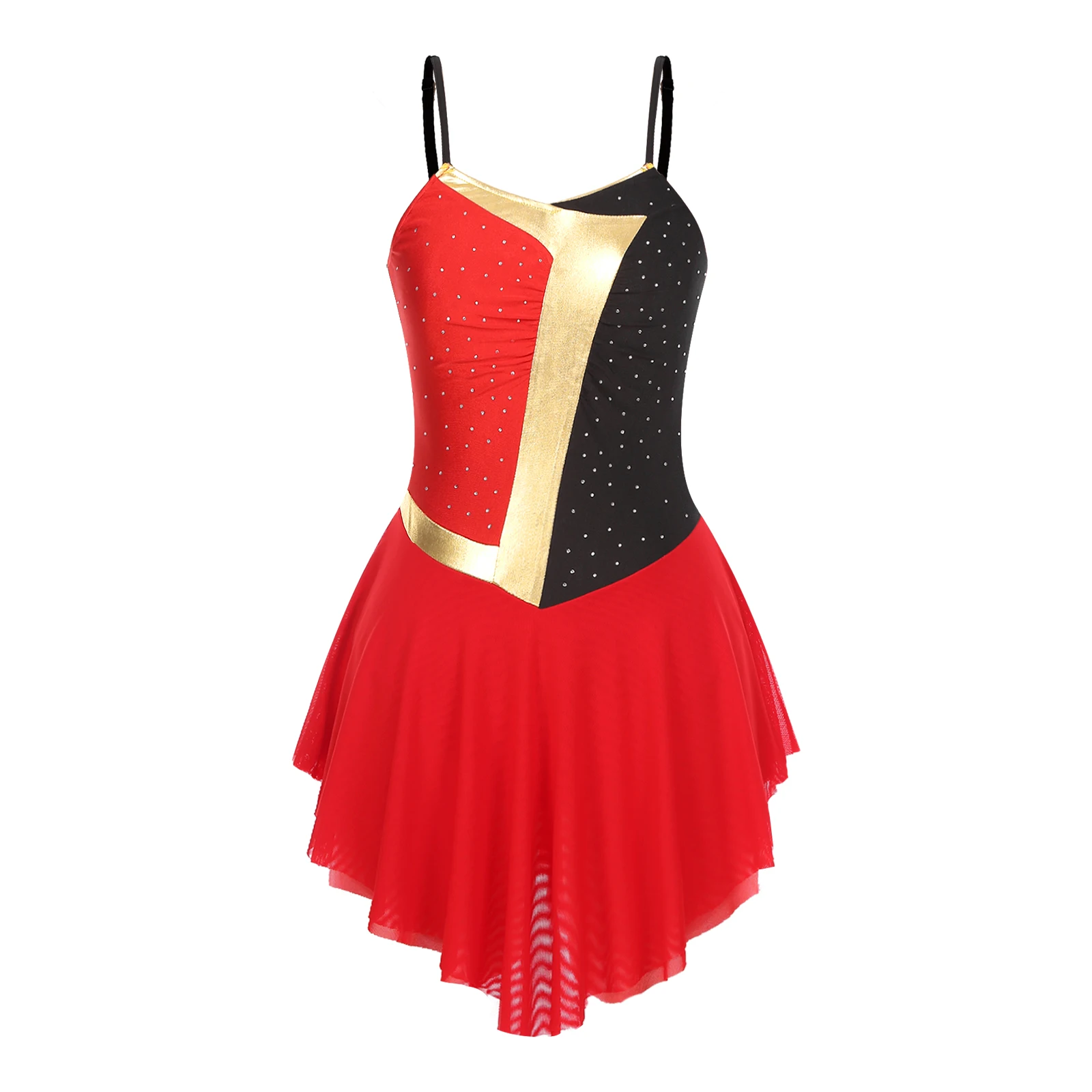 Women's Glitter Dress Figure Skating Performance Rhinestone Color Block Gymnastic Leotard Spaghetti Straps Ballet Latin Dresses
Women's Glitter Dress Figure Skating Performance Rhinestone Color Block Gymnastic Leotard Spaghetti Straps Ballet Latin Dresses