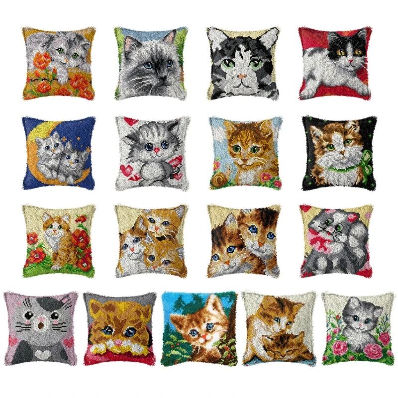 Cute for CAT 3D Segment Embroidery Pillow Cover Handcraft DIY for LATCH Hook Kits for Cross Stitch Materials Supplies
Cute for CAT 3D Segment Embroidery Pillow Cover Handcraft DIY for LATCH Hook Kits for Cross Stitch Materials Supplies