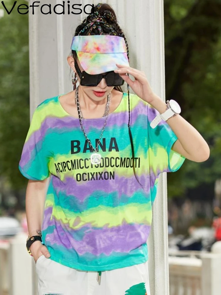 Женская свободная футболка Vefadisa, Повседневная футболка оранжевого и зеленого цветов с принтом букв и коротким рукавом, модель ZY1165 на лето, 2023
Женская свободная футболка Vefadisa, Повседневная футболка оранжевого и зеленого цветов с принтом букв и коротким рукавом, модель ZY1165 на лето, 2023