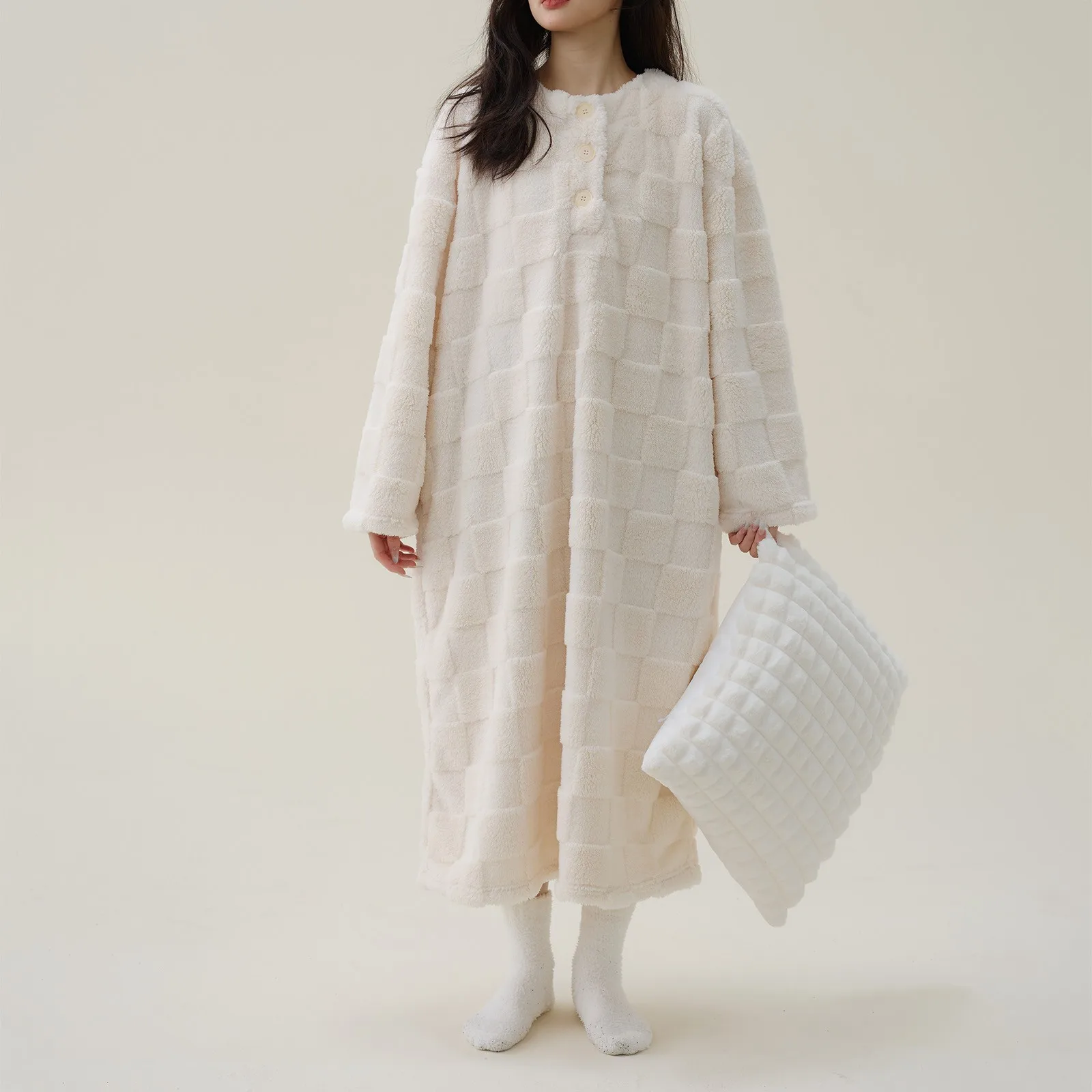 Women Men Bath Robe Waffle Shower Sleepwear Ladies Winter Fleece Long Kimono Robes Long Sleeve Nightgown Thick Nightdress
Women Men Bath Robe Waffle Shower Sleepwear Ladies Winter Fleece Long Kimono Robes Long Sleeve Nightgown Thick Nightdress