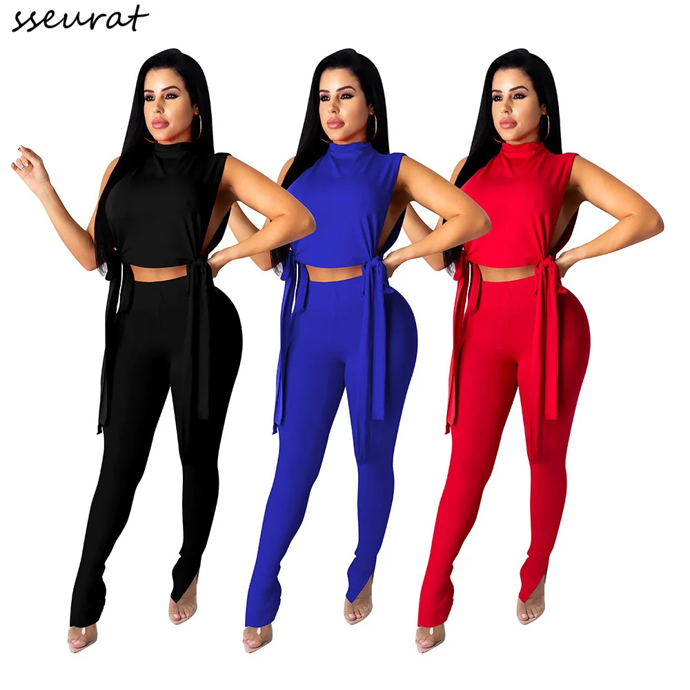 SSEURAT Sexy Summer Women Set Solid Open Side Turtlenck Crop Tops and Pants Set Sweatsuit Tracksuit Outfits
SSEURAT Sexy Summer Women Set Solid Open Side Turtlenck Crop Tops and Pants Set Sweatsuit Tracksuit Outfits