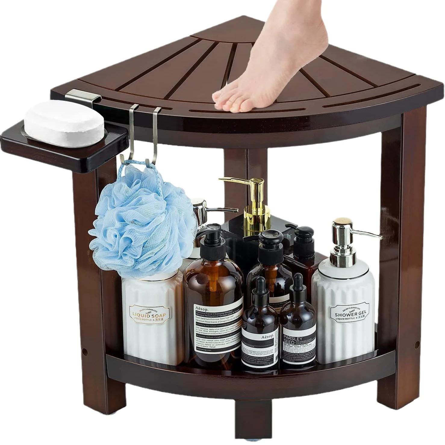 Bamboo Corner Shower Stool Waterproof Bathroom with Storage Shelf Soap Pan Bathroom Shower Small Corner Table Step Stool
Bamboo Corner Shower Stool Waterproof Bathroom with Storage Shelf Soap Pan Bathroom Shower Small Corner Table Step Stool