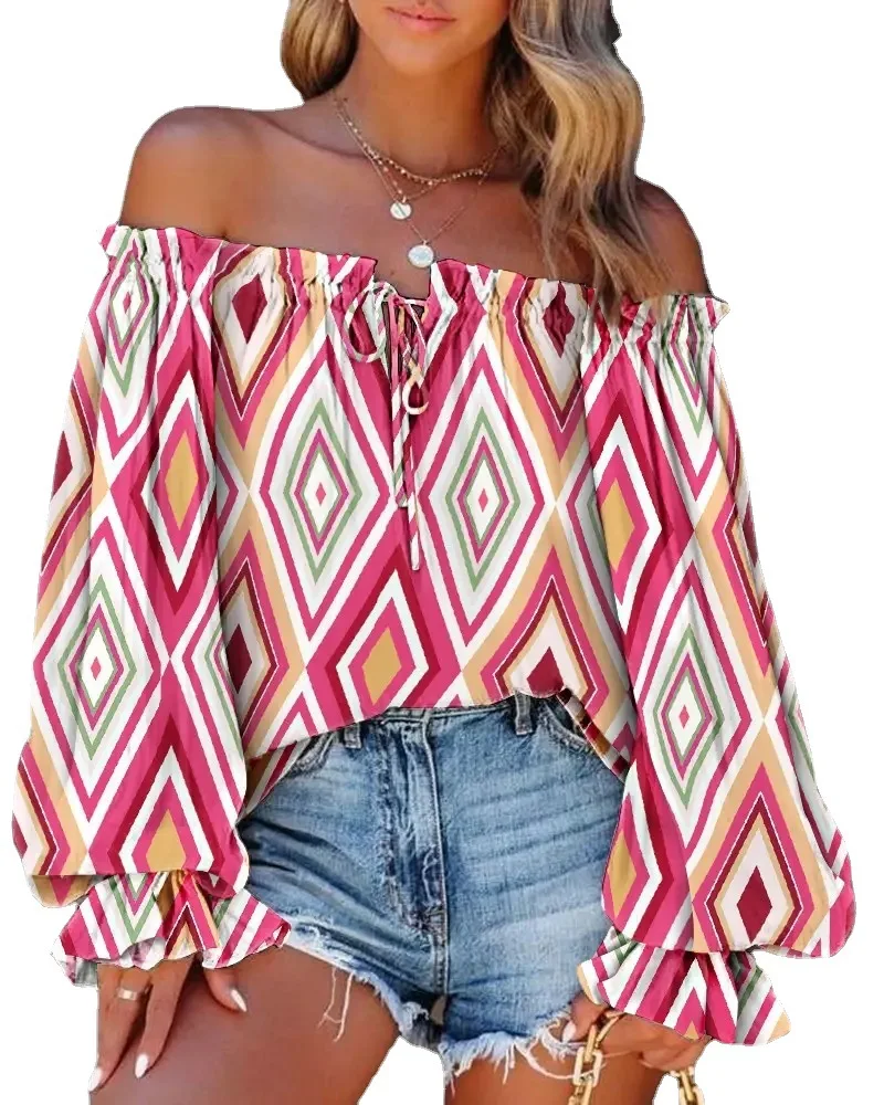 Women Autumn Spring Blouses Fashion Sexy Slash Neck Horn Sleeve Lace Shirt Female Floral Print Blouse Tops Street Wear Blusas
Women Autumn Spring Blouses Fashion Sexy Slash Neck Horn Sleeve Lace Shirt Female Floral Print Blouse Tops Street Wear Blusas