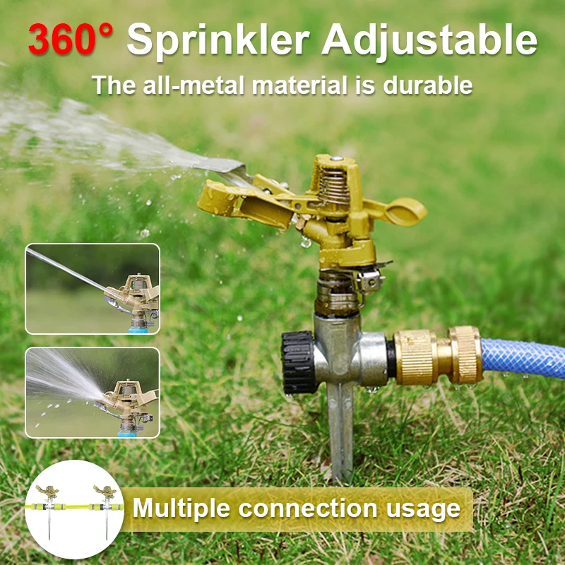 360Degree Impact Sprinklers with Stand Big Spray Watering Adjustable Irrigation System for Garden Agriculture Farm Lawn Watering
360Degree Impact Sprinklers with Stand Big Spray Watering Adjustable Irrigation System for Garden Agriculture Farm Lawn Watering
