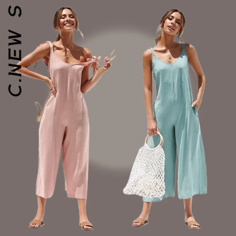 C.New S Women Summer Sleeveless Rompers Loose Jumpsuit O Neck Casual Backless Overalls Trousers Wide Leg Pants
C.New S Women Summer Sleeveless Rompers Loose Jumpsuit O Neck Casual Backless Overalls Trousers Wide Leg Pants