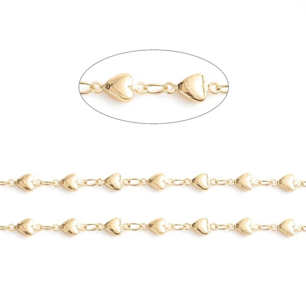 1m Brass Heart Link Chains Soldered Long-Lasting Plated Real 18K Gold Plated 8.5x4.5x2.5mm
1m Brass Heart Link Chains Soldered Long-Lasting Plated Real 18K Gold Plated 8.5x4.5x2.5mm