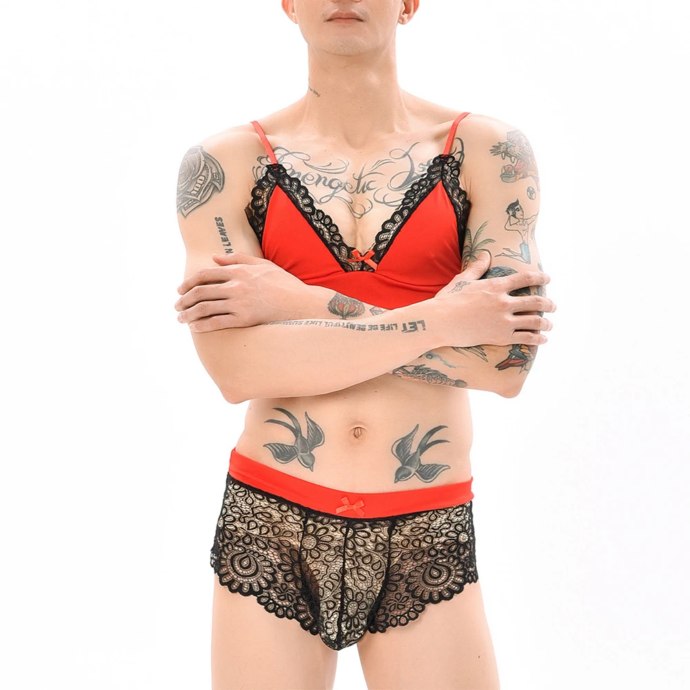 Sissy Mens Lingerie Set Lace Bra Top Shorts G-String Pouch Briefs Underwear Gay Temptatio Erotic Undies Backless Boxer Bra
Sissy Mens Lingerie Set Lace Bra Top Shorts G-String Pouch Briefs Underwear Gay Temptatio Erotic Undies Backless Boxer Bra