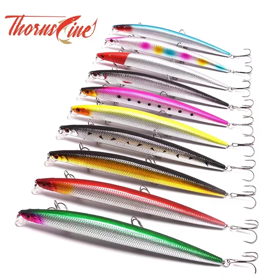 THORNSLINE 10PCS/Lot Minnow Fishing Lure 18cm 26g Plastic Deep Sea Fishing Bait Floating Lure Tackle Hook Isca Artificial Bait
THORNSLINE 10PCS/Lot Minnow Fishing Lure 18cm 26g Plastic Deep Sea Fishing Bait Floating Lure Tackle Hook Isca Artificial Bait