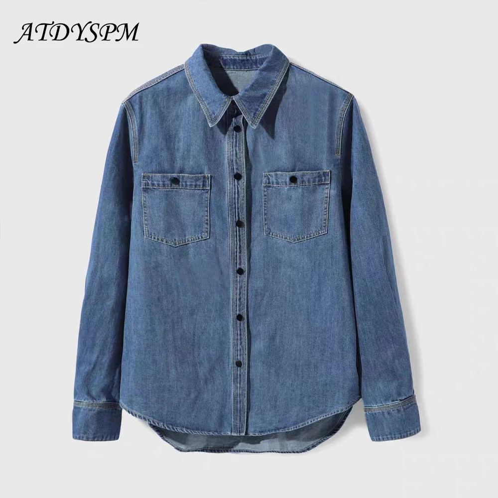 New Fashion Vintage Women Denim Blouses Long Sleeve Loose Jeans Shirts Cotton Coats Tops Female Casual Clothing 2023
New Fashion Vintage Women Denim Blouses Long Sleeve Loose Jeans Shirts Cotton Coats Tops Female Casual Clothing 2023