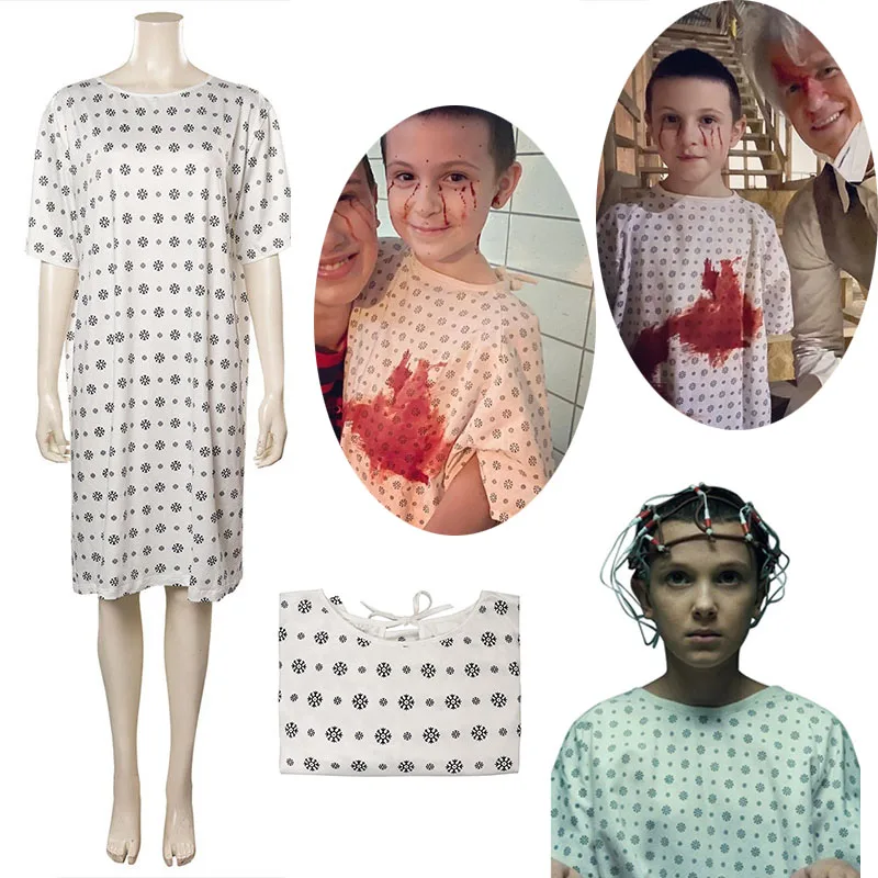Eleven Cosplay Costume Stranger Things Season 4 Snowflake Pattern White Dress Mike Wheeler Hospital Gown Halloween Clothing
Eleven Cosplay Costume Stranger Things Season 4 Snowflake Pattern White Dress Mike Wheeler Hospital Gown Halloween Clothing