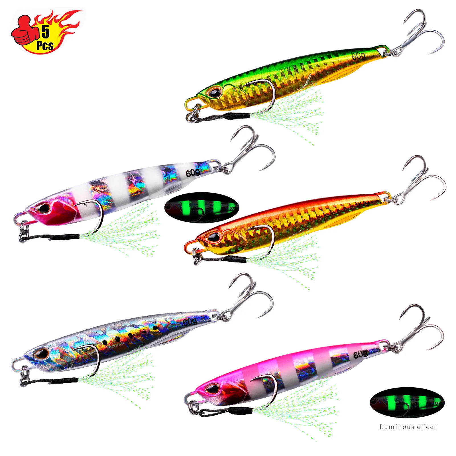 5 Pcs/lot Jigging Lures Set Metal Cast Spoon Fish Hook 3D Artificial Bait Minnow Pencil Lure Bass Luminous Swimbait Pesca Tackle
5 Pcs/lot Jigging Lures Set Metal Cast Spoon Fish Hook 3D Artificial Bait Minnow Pencil Lure Bass Luminous Swimbait Pesca Tackle