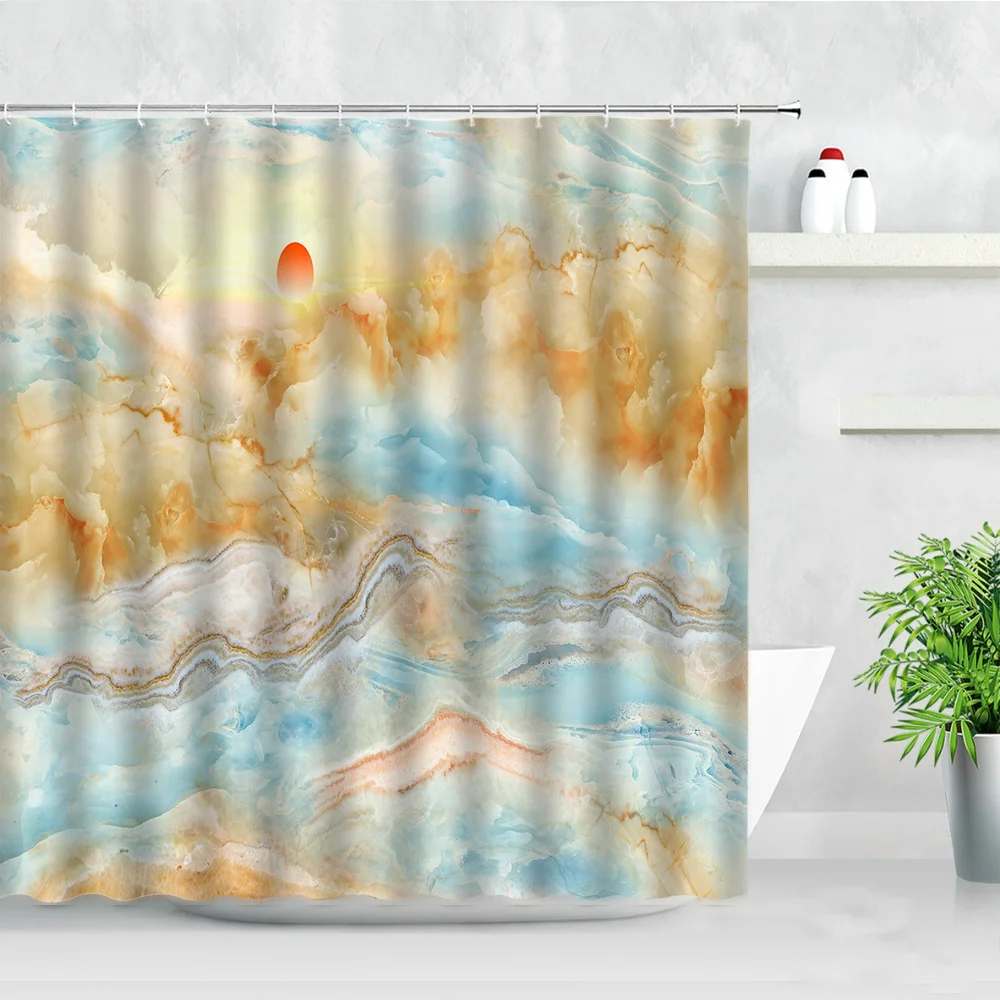 Marble Shower Curtains Chinese Style Sun Mountain Water Landscape Pattern Waterproof Fabric Screen Bathroom Decor Bath Curtain
Marble Shower Curtains Chinese Style Sun Mountain Water Landscape Pattern Waterproof Fabric Screen Bathroom Decor Bath Curtain