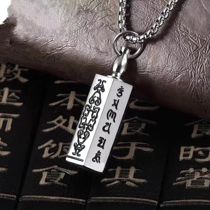 Openable Six-Character Mantra Pendant Urn Ashes Memorial Stainless Steel Necklaces Men Woman Prayer Jewelry
Openable Six-Character Mantra Pendant Urn Ashes Memorial Stainless Steel Necklaces Men Woman Prayer Jewelry