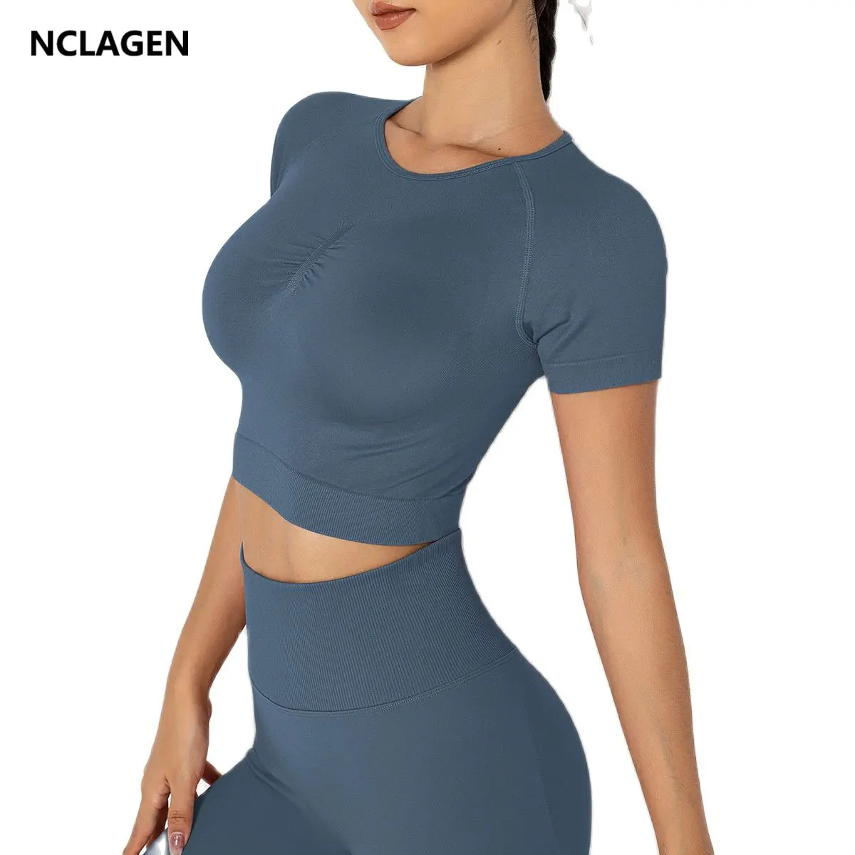 NCLAGEN Women Sports T-shirt Summer New Short Sleeve Yoga Clothes Elastic Running Fitness Seamless Top Workout Shirts GYM Blouse
NCLAGEN Women Sports T-shirt Summer New Short Sleeve Yoga Clothes Elastic Running Fitness Seamless Top Workout Shirts GYM Blouse