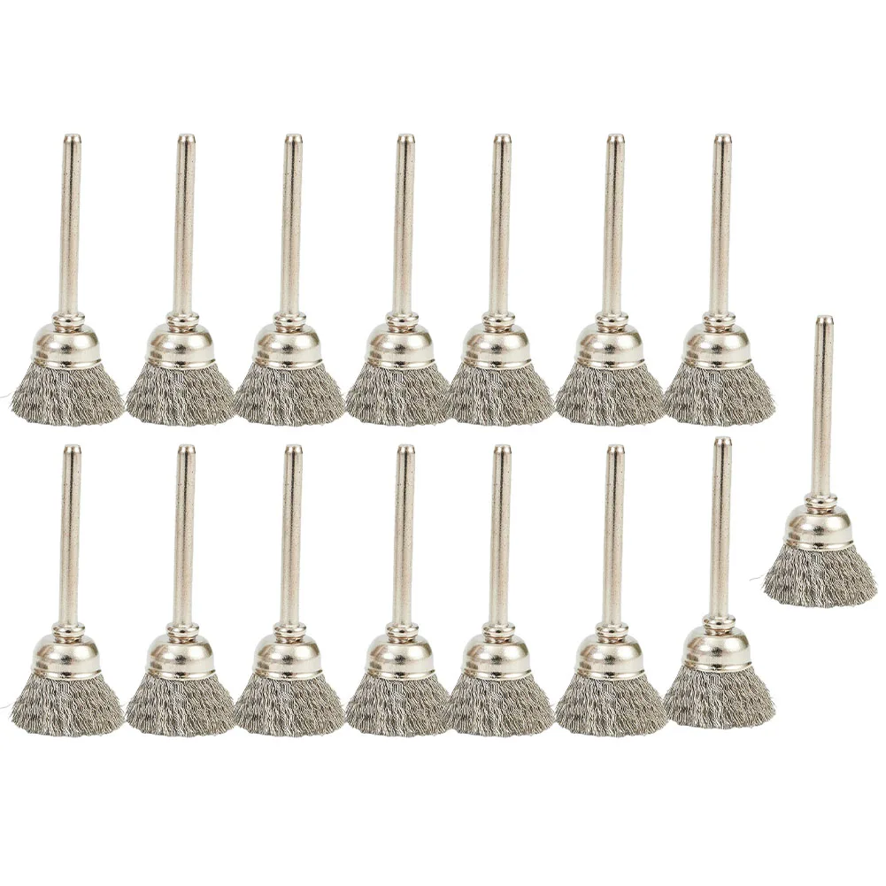 15pcs Drill Brush 15mm Wire Cup 3mm Shank Stainless Steel Brushes For Cleaning Derusting Grinding Rotary Tool Electric Grinder
15pcs Drill Brush 15mm Wire Cup 3mm Shank Stainless Steel Brushes For Cleaning Derusting Grinding Rotary Tool Electric Grinder