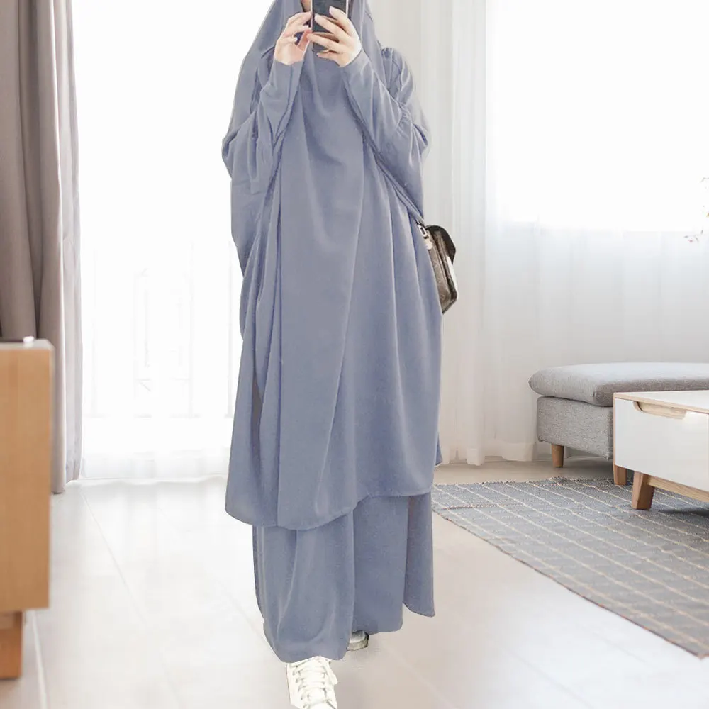 Muslim Sets Jilbab Abaya Dubai Clothes for Islam Women Large Hem Dresses Casual Solid Color Robe Traditional Festival Clothes
Muslim Sets Jilbab Abaya Dubai Clothes for Islam Women Large Hem Dresses Casual Solid Color Robe Traditional Festival Clothes