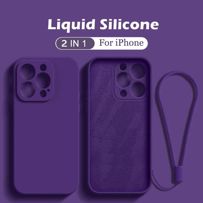 Official Liquid Silicone Hand Lanyard Square Phone Case For iPhone 14 Pro Max 14Plus 11 12 13 Mini X XR XS 6 7 8 Plus SE3 Cover 
Official Liquid Silicone Hand Lanyard Square Phone Case For iPhone 14 Pro Max 14Plus 11 12 13 Mini X XR XS 6 7 8 Plus SE3 Cover