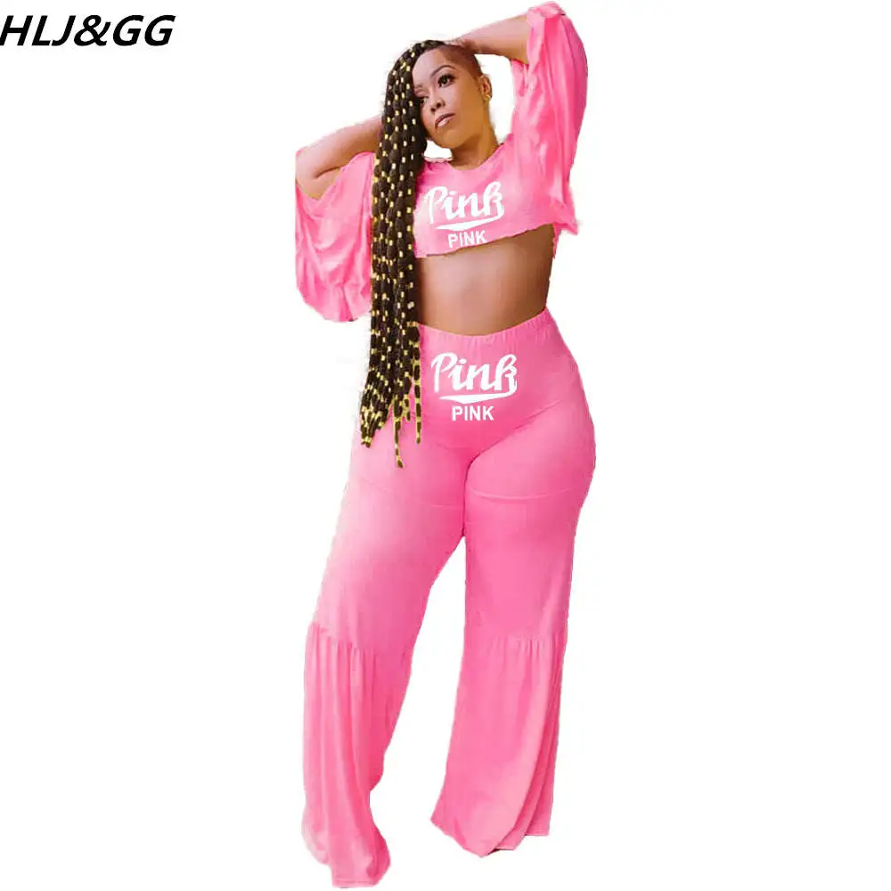 HLJ&GG Casual PINK Letter Print Two Piece Sets Women Plus Size Long Sleeve Crop Top+Pants Tracksuits Fall Female Matching Outfit
HLJ&GG Casual PINK Letter Print Two Piece Sets Women Plus Size Long Sleeve Crop Top+Pants Tracksuits Fall Female Matching Outfit