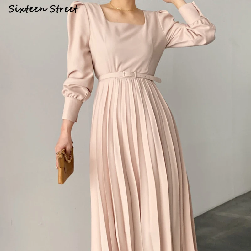 Apricot Square Neck Dress Women Spring 2022 Long-sleeve Elegant Party Dresses Woman with Belt Chic Korean Pleated Vestido XL
Apricot Square Neck Dress Women Spring 2022 Long-sleeve Elegant Party Dresses Woman with Belt Chic Korean Pleated Vestido XL