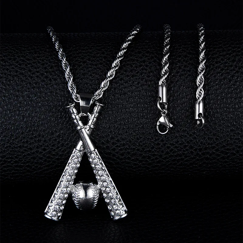 Hip-hop Rhinestone Baseball Pendant Necklace Twisted Rope Chain Necklace Men Fashion Jewelry Accessories
Hip-hop Rhinestone Baseball Pendant Necklace Twisted Rope Chain Necklace Men Fashion Jewelry Accessories