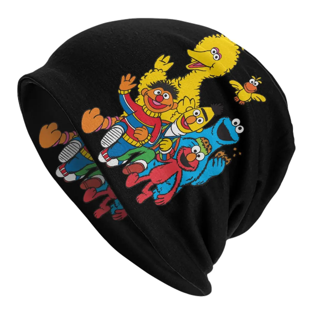 

Винтажные шапки с изображением монстра из Улица Сезам 123, шапки унисекс в стиле хип-хоп, уличные шапочки, шапка, Весенняя теплая шапка, головн...
