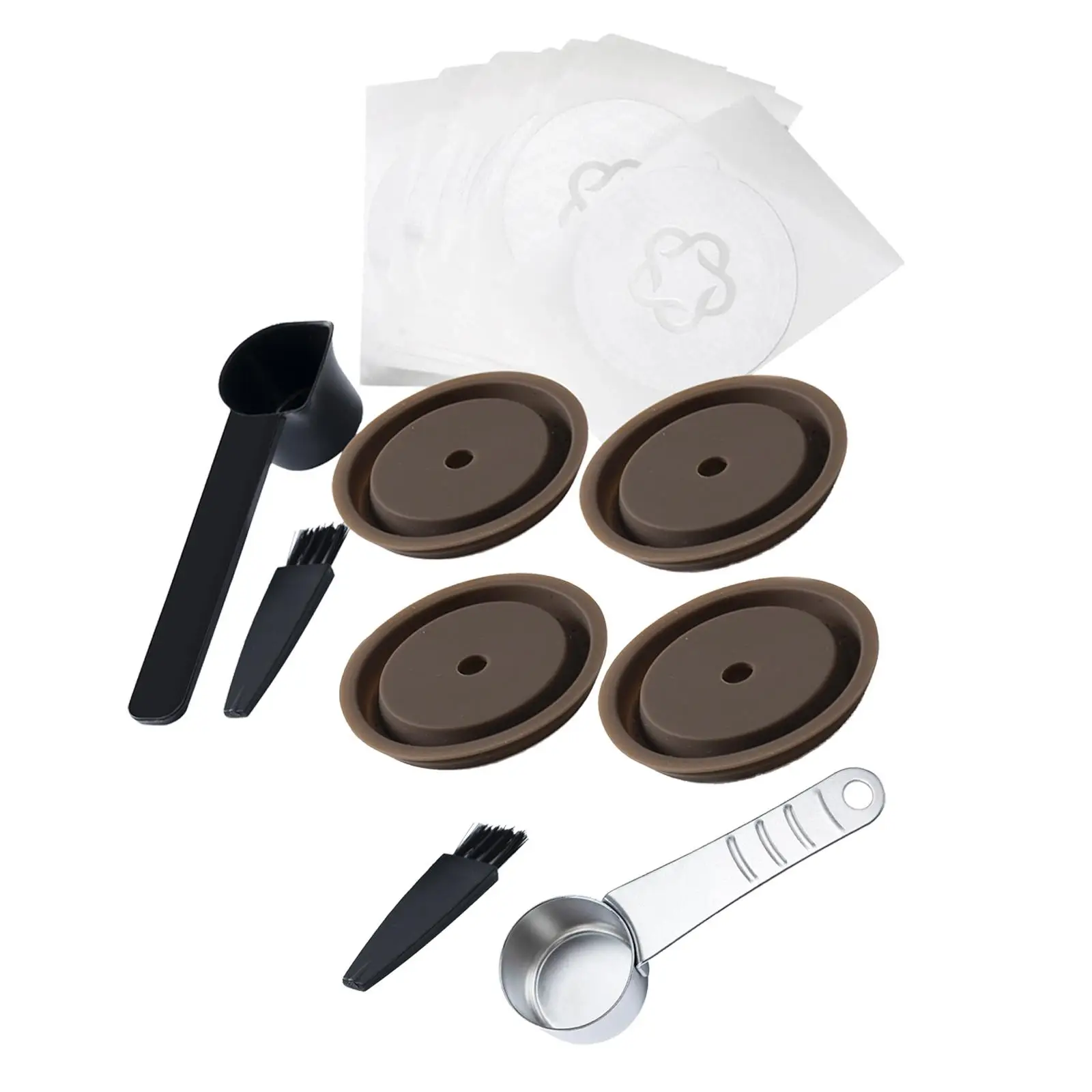 Coffee Capsule Discs Reusable Brush W/ Spoon W/ Aluminum Foil Lids Accessories Coffee Pods Set for Espresso Coffee Maker
Coffee Capsule Discs Reusable Brush W/ Spoon W/ Aluminum Foil Lids Accessories Coffee Pods Set for Espresso Coffee Maker