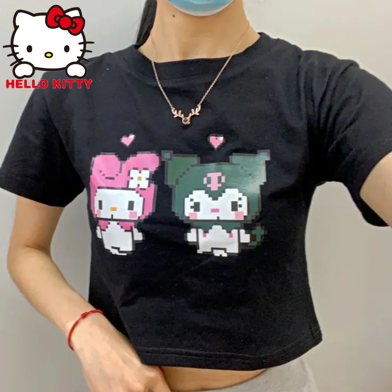 Hello Kitty Clothes Crop Top Slim Sexy T-Shirt Summer Sanrio Y2k Girl Short Top Tees Cinnamoroll Aesthetic Cute Accessories Goth
Hello Kitty Clothes Crop Top Slim Sexy T-Shirt Summer Sanrio Y2k Girl Short Top Tees Cinnamoroll Aesthetic Cute Accessories Goth