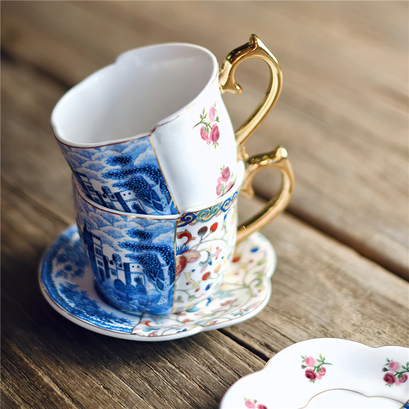 Ceramic Coffee Cup Saucer Gift Box Chinese Style Creative Color Matching Teacup Set Blue and White Porcelain Handle Mug Water
Ceramic Coffee Cup Saucer Gift Box Chinese Style Creative Color Matching Teacup Set Blue and White Porcelain Handle Mug Water