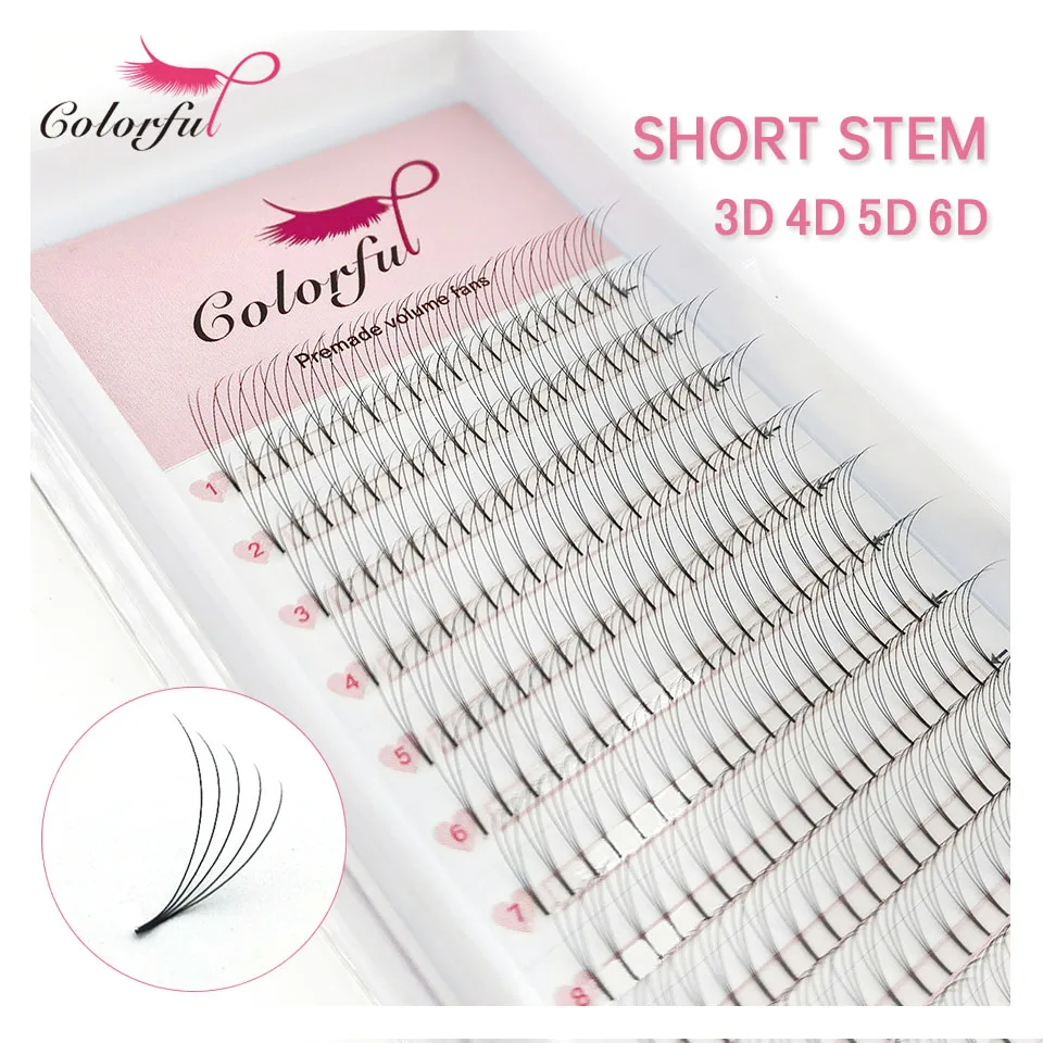 Colorful Lashes Premade Volume Fans Short Stem 3d/4d/5d/6d Soft Natural Mink Eyelashes Russian Volume Professional Eyelash Cilia
Colorful Lashes Premade Volume Fans Short Stem 3d/4d/5d/6d Soft Natural Mink Eyelashes Russian Volume Professional Eyelash Cilia