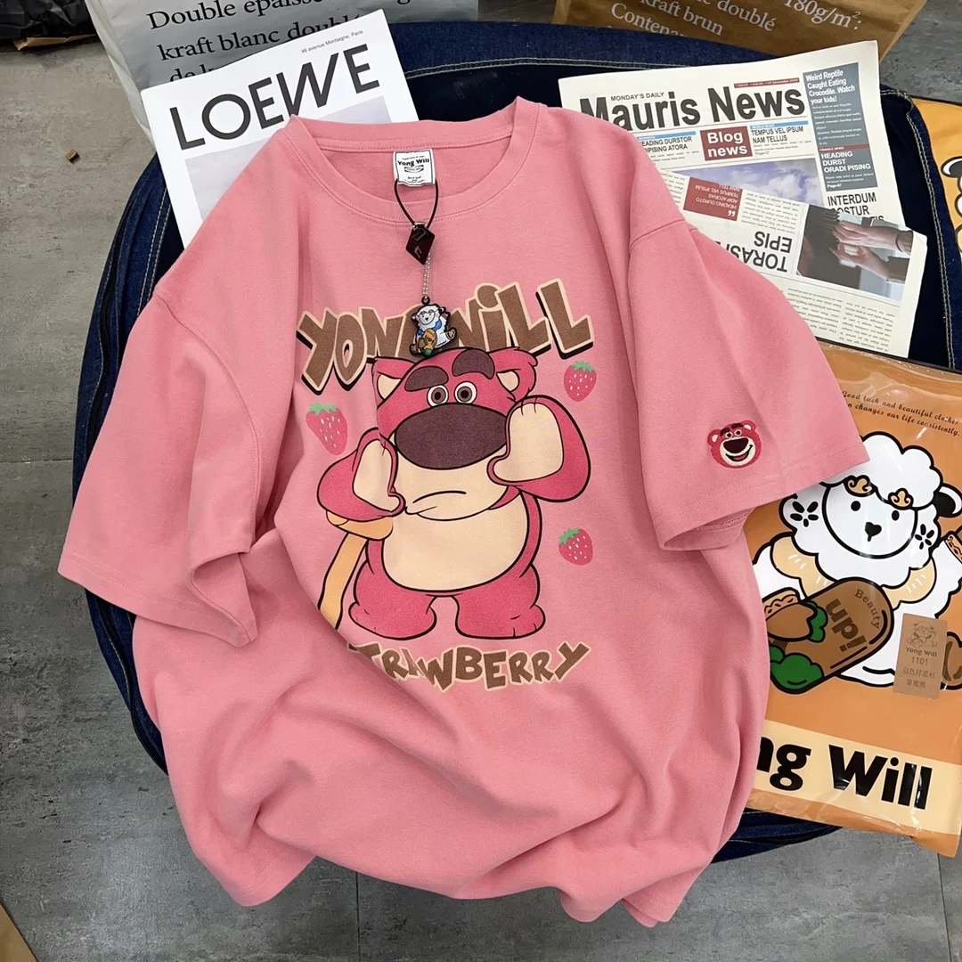 Disney Cute Lotso Women's T-shirts Harajuku Girls Tops Spring Summer Thick Warm O-neck Short Sleeves Loose Summer Tshirt Bear
Disney Cute Lotso Women's T-shirts Harajuku Girls Tops Spring Summer Thick Warm O-neck Short Sleeves Loose Summer Tshirt Bear