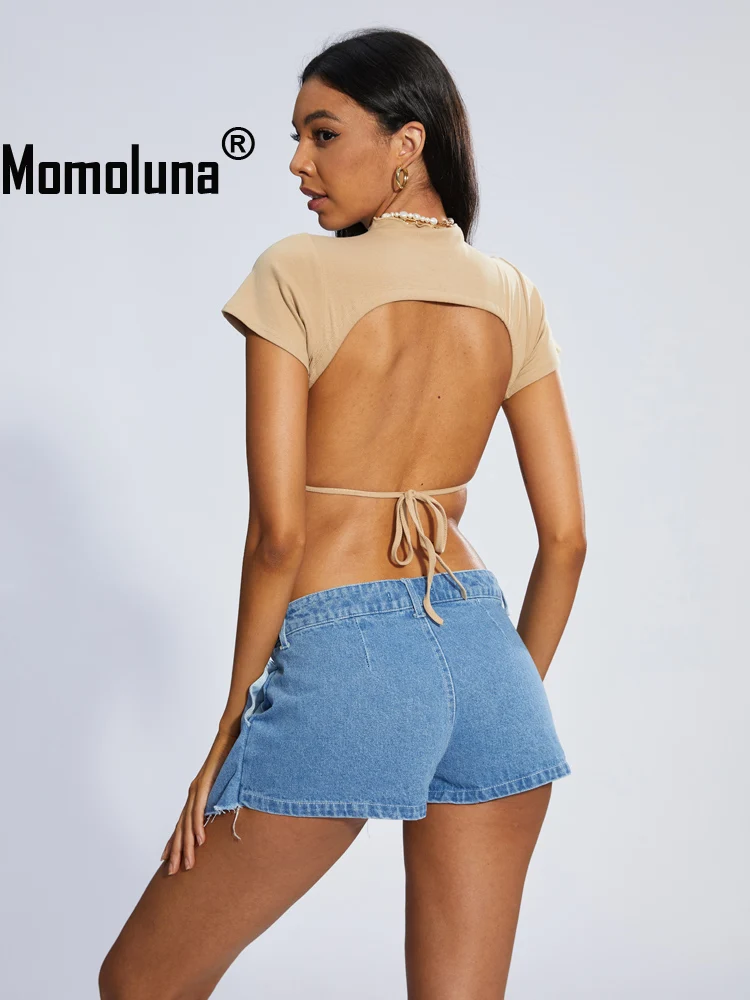 Momoluna Women Summer Y2k Clothes Short Sleeve Backless Lace Up Shirring Crop Top Tee Tshirt S M
Momoluna Women Summer Y2k Clothes Short Sleeve Backless Lace Up Shirring Crop Top Tee Tshirt S M