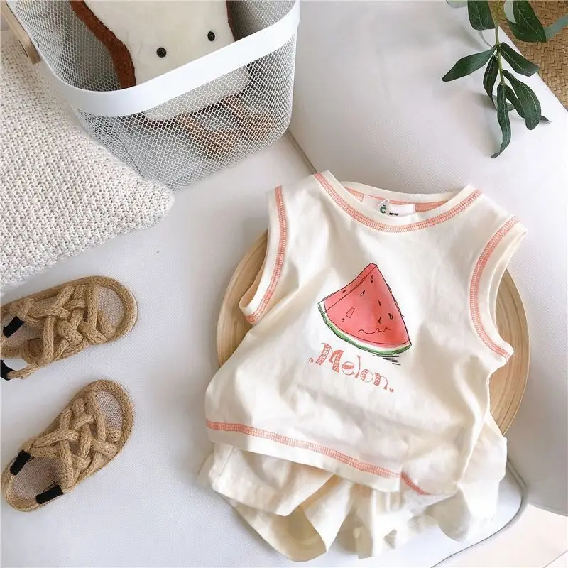 Summer Sleeveless Children's T-shirt Two-piece Suit Children's Cotton Comfortable and Breathable Suit Fashion Cute Summer Suit
Summer Sleeveless Children's T-shirt Two-piece Suit Children's Cotton Comfortable and Breathable Suit Fashion Cute Summer Suit