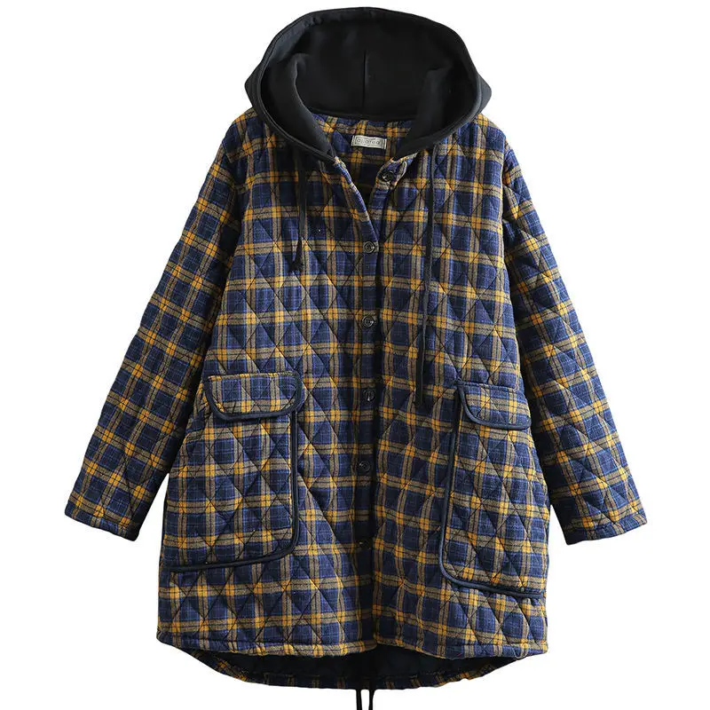 Plaid Cotton Coat Women's Casual Plaid Hooded Button Coat Autumn and Winter Cotton Coat Women 2022new Cotton Coat Clothes Women
Plaid Cotton Coat Women's Casual Plaid Hooded Button Coat Autumn and Winter Cotton Coat Women 2022new Cotton Coat Clothes Women
