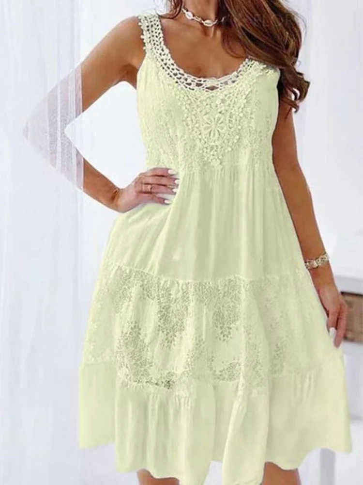 Elegant Women O Neck Solid Party Dress Sleeveless Patchwork Slim Dresses 2023 Spring Summer Female Chic Holiday Dress Vestidos
Elegant Women O Neck Solid Party Dress Sleeveless Patchwork Slim Dresses 2023 Spring Summer Female Chic Holiday Dress Vestidos