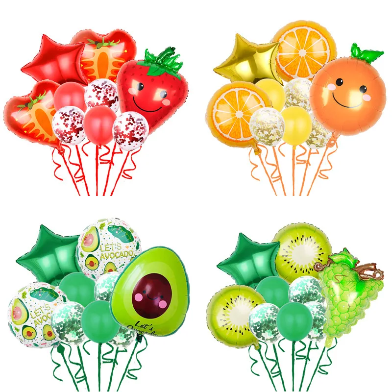 9Pcs Summer Mexican Watermelon Orange Fruit Balloons Birthday Party Foil Pineapple Strawberry Balloons Hawaii Party Decorations
9Pcs Summer Mexican Watermelon Orange Fruit Balloons Birthday Party Foil Pineapple Strawberry Balloons Hawaii Party Decorations