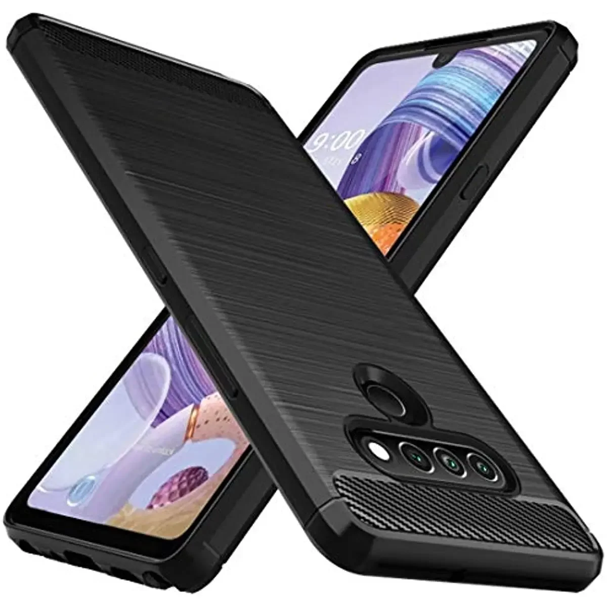

for LG Stylo 6 / Stylo 7 5 4 / Q Stylus TPU Case Soft Silicon Brushed with Texture Carbon Fiber Design Cover