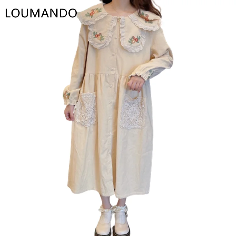 Japanese Retro corduroy doll collar age-reducing Dress 2022 Spring New college style was Thin embroidered student long Dress
Japanese Retro corduroy doll collar age-reducing Dress 2022 Spring New college style was Thin embroidered student long Dress