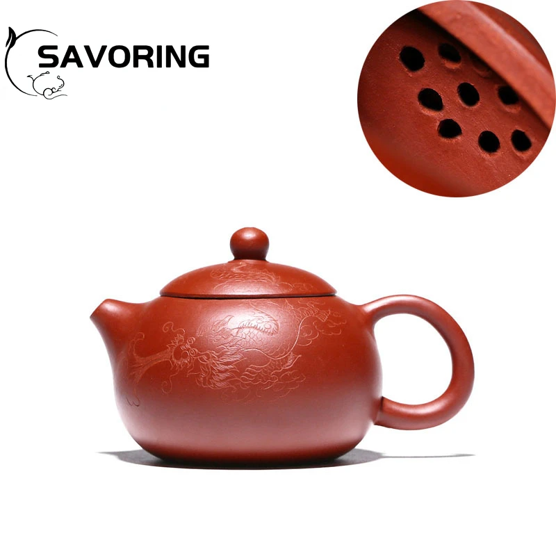 210ml Famous Handmade Dargon Xishi Tea Pot Yixing Purple Clay Teapot 9 Hole Filter Dahongpao Kettle Chinese Zisha Tea Set Gifts
210ml Famous Handmade Dargon Xishi Tea Pot Yixing Purple Clay Teapot 9 Hole Filter Dahongpao Kettle Chinese Zisha Tea Set Gifts