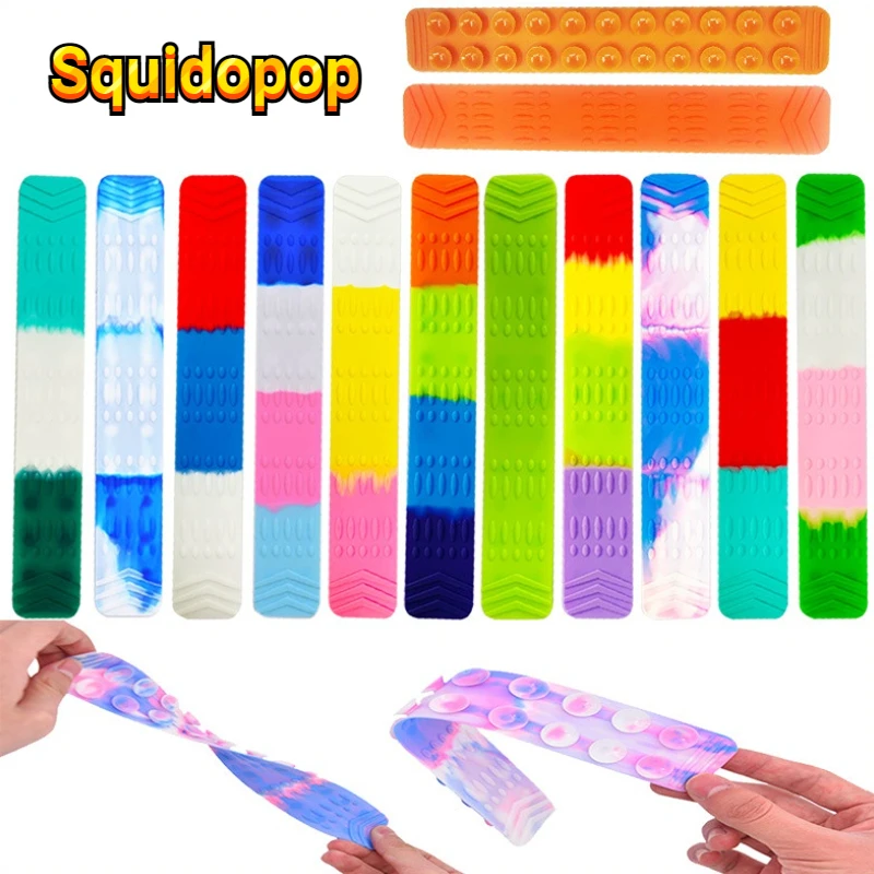 

1pcs Suction Cup Square Pat Pat Silicone Sheet Squidopop Fidget Toy Children Stress Relief Squeeze Toy Antistress Soft Squishy