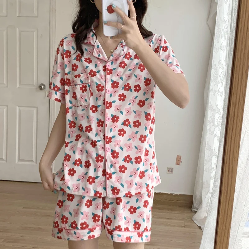 Women's Sleepwear Women's 5026# Double Short Open Chest Milk Silk Spring Fashion Home Wear Suit M L XL XXLCode
Women's Sleepwear Women's 5026# Double Short Open Chest Milk Silk Spring Fashion Home Wear Suit M L XL XXLCode