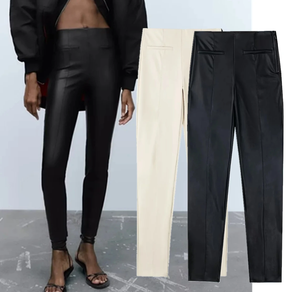 Elmsk 2022 Simple Pockets High Waist Skinny Leather Pants Fashion Casual Basic Trousers Women
Elmsk 2022 Simple Pockets High Waist Skinny Leather Pants Fashion Casual Basic Trousers Women