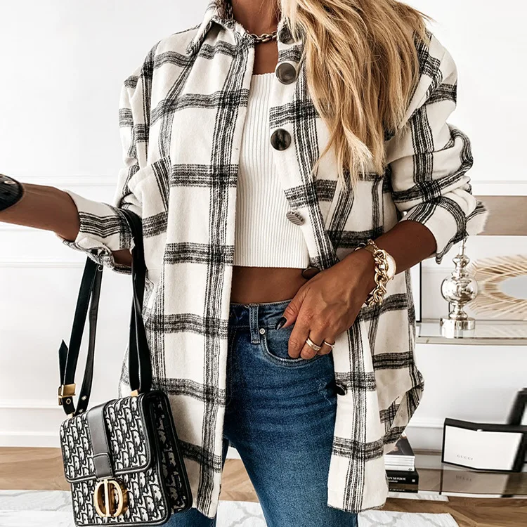 Women's Clothing 2022 Autumn Winter New Loose Casual Retro Long Sleeve Plaid Coat for Women Jacket Outwear
Women's Clothing 2022 Autumn Winter New Loose Casual Retro Long Sleeve Plaid Coat for Women Jacket Outwear