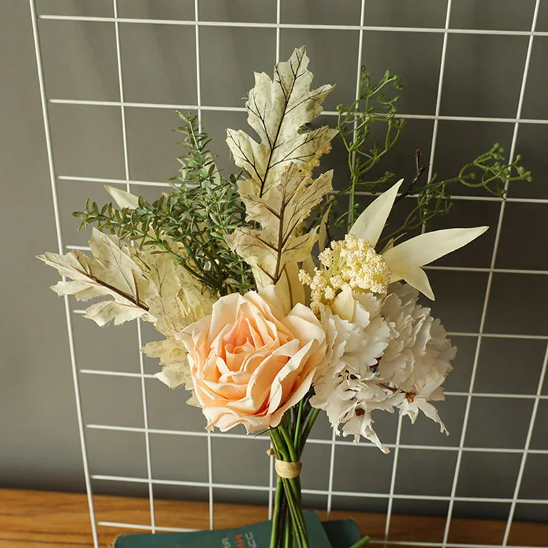 Artificial Flower Vintage Fake Hydrangea Rose Bouquet Flowers Home Living Room Decor Rustic Wedding Decoration Bridal Bouquet
Artificial Flower Vintage Fake Hydrangea Rose Bouquet Flowers Home Living Room Decor Rustic Wedding Decoration Bridal Bouquet