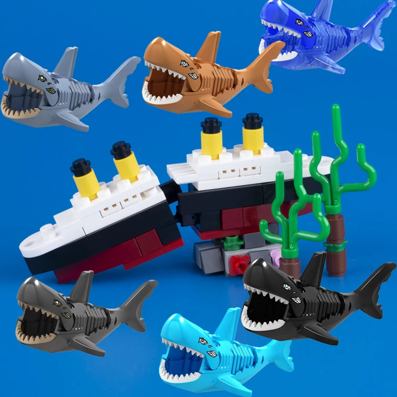 MOC Underwater World Titanic Ship Building Blocks Wreck Mini Marine Animal Shark Parts City DIY Friends Bricks Toys For Children
MOC Underwater World Titanic Ship Building Blocks Wreck Mini Marine Animal Shark Parts City DIY Friends Bricks Toys For Children