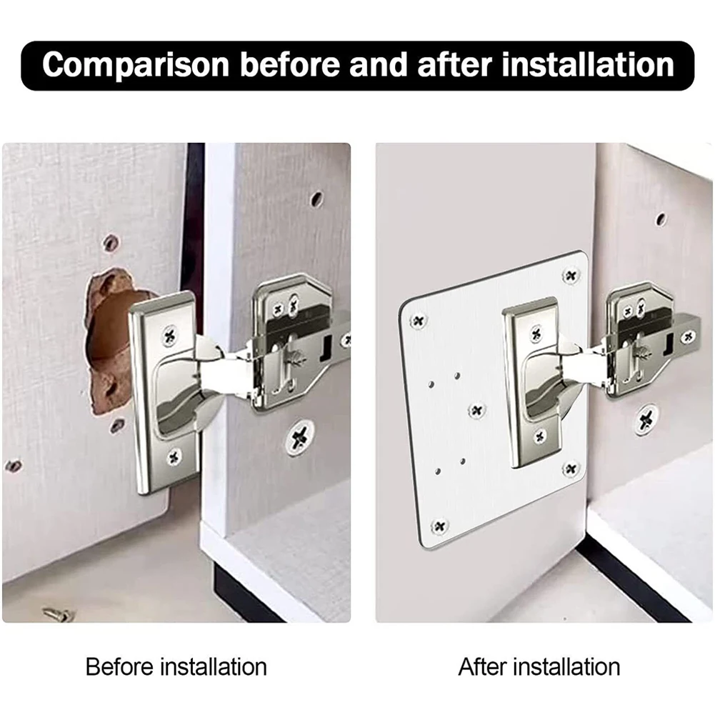 Cabinet Hinge Repair Tool Plate 90*90mm Close Hinges Kitchen Cupboard Door Panels Base Hinge Fixing Repair Board Fix Bracket
Cabinet Hinge Repair Tool Plate 90*90mm Close Hinges Kitchen Cupboard Door Panels Base Hinge Fixing Repair Board Fix Bracket