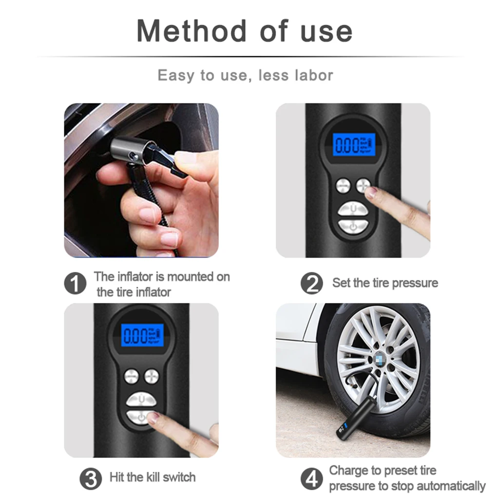 Car Tire Air Compressor LCD Display Automatic Rechargeable Wireless Vehicle Wheel Inflator 
Car Tire Air Compressor LCD Display Automatic Rechargeable Wireless Vehicle Wheel Inflator
