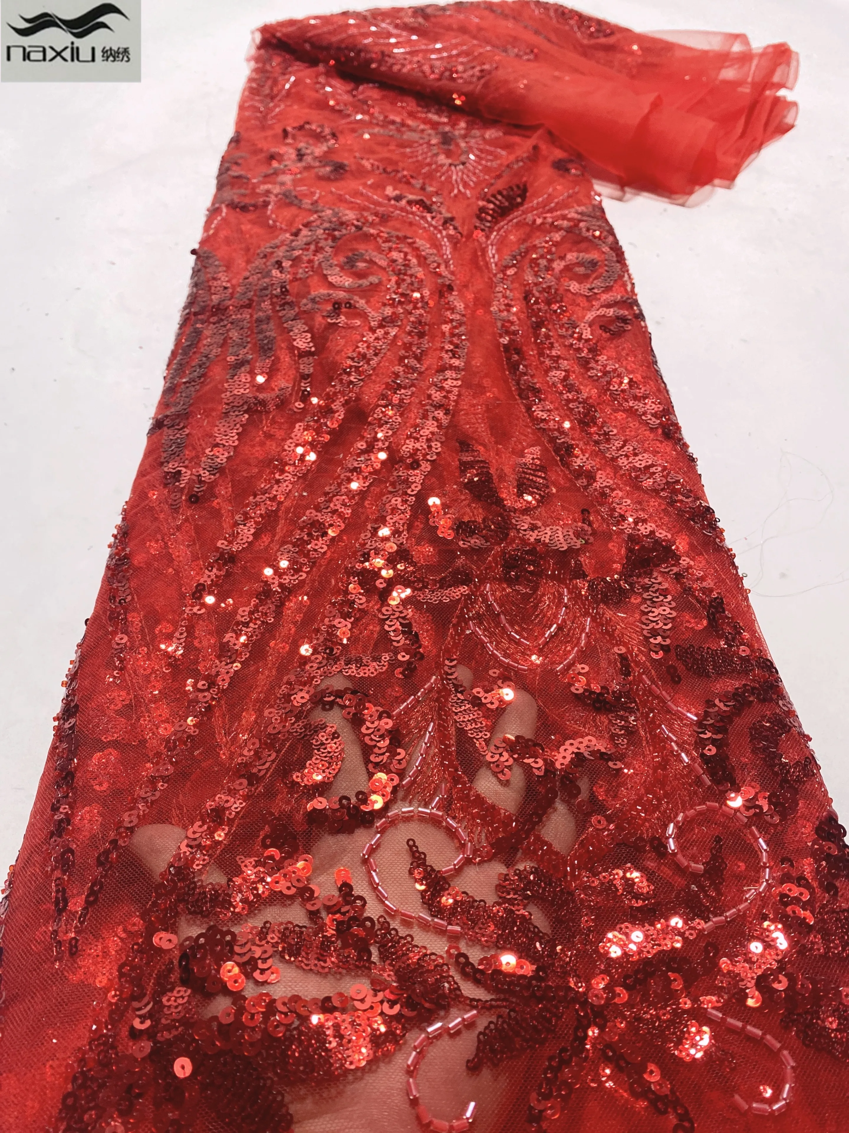 Madison 2022 New Design African Groom Lace Fabric Red Beaded Bridal Lace Fabric Embroidery French Net Sequined Lace Fabric
Madison 2022 New Design African Groom Lace Fabric Red Beaded Bridal Lace Fabric Embroidery French Net Sequined Lace Fabric