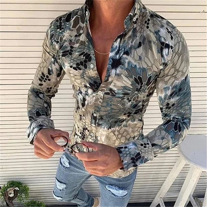 Autumn Mens Shirt Long Sleeve Shirts Print Flower Turn Down Collar Loose Casual Shirts Male Tops Clothing
Autumn Mens Shirt Long Sleeve Shirts Print Flower Turn Down Collar Loose Casual Shirts Male Tops Clothing