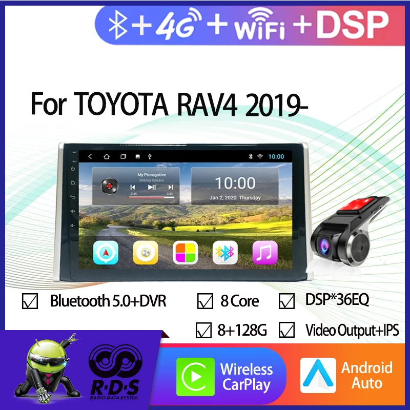 4G+32G Android 11 Car GPS Navigation For TOYOTA RAV4 2019- Auto Radio Stereo With Wifi 4G Backup Camera Support USB DVR
4G+32G Android 11 Car GPS Navigation For TOYOTA RAV4 2019- Auto Radio Stereo With Wifi 4G Backup Camera Support USB DVR
