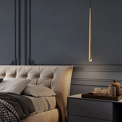 Bedside Long Line Single Head Taper Pipe Small Droplight Post-Modern Simple Nordic Light Luxury Bedroom Bar Duplex Stair Lamps
Bedside Long Line Single Head Taper Pipe Small Droplight Post-Modern Simple Nordic Light Luxury Bedroom Bar Duplex Stair Lamps